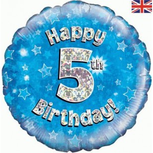Blue Stars 5th Birthday Balloon